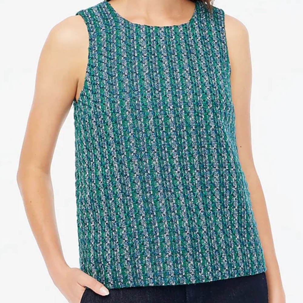 Nwt J. Crew Factory Tweed Button-Back Shell - image 1